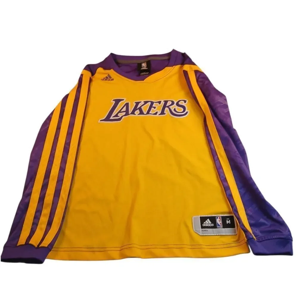 ADIDAS NBA LAKERS Boys Gold & Purple Pullover Top-Size M (10-12)Girls love this!